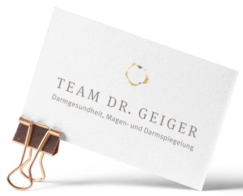 Markengestaltung für Team Dr. Geiger: Darmspiegelung,  Magenspiegelung, Vorsorge